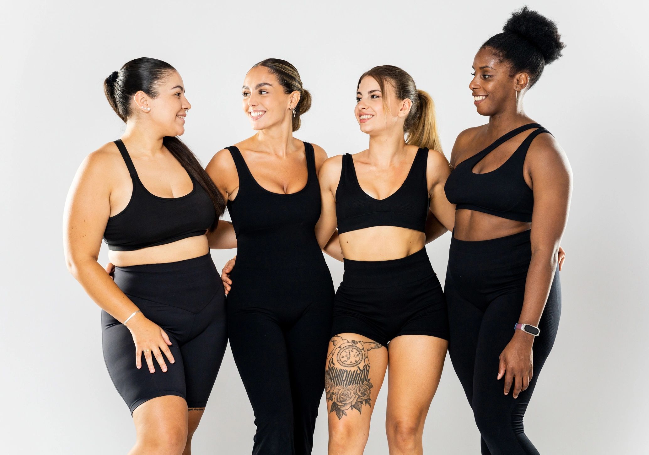 Sporty Active team wearing coordinated activewear